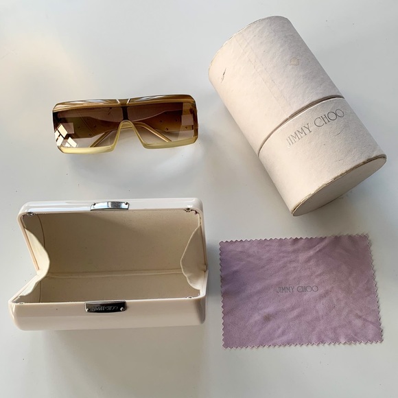 Jimmy Choo Sheild Sunglasses Spark/S NSZJ5 Gold - Picture 3 of 13